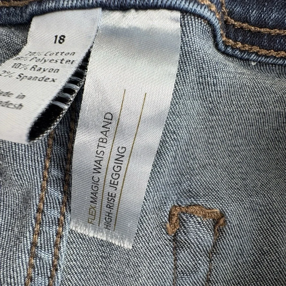 Lane‎ Bryant Jeans Womens 18 Blue High Rise Flex Jegging Classic Boho Streetwear
